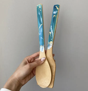 可定制木勺树脂手柄酒店餐具套装家庭餐厅礼品印度制造 - Product Image 2