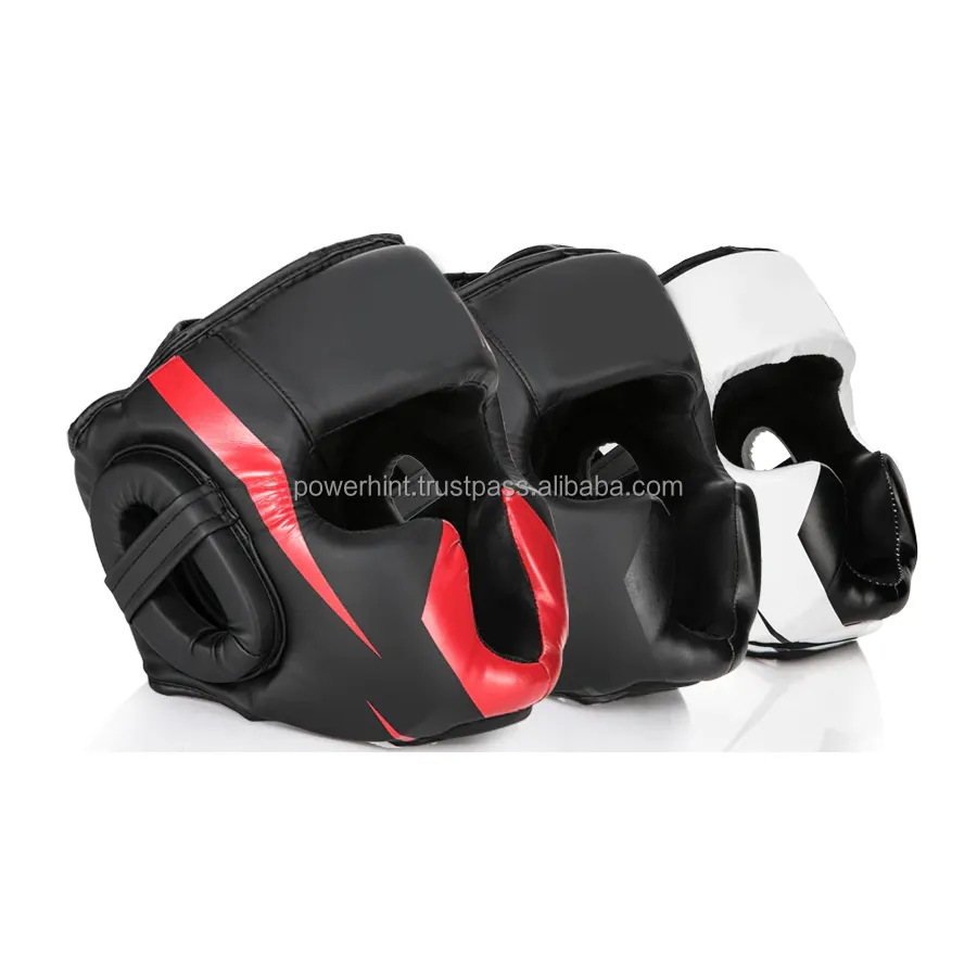 Full Covered Boxing Helmet Gym Equipment Taekwondo Head Guard Muay Thai PU Leather Training Sparring Boxing Headgear