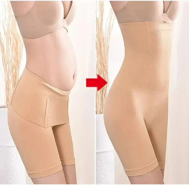Calcinha modeladora de cintura alta sem costura para mulheres, cueca modeladora de bumbum para emagrecimento, cueca modeladora de barriga para mulheres