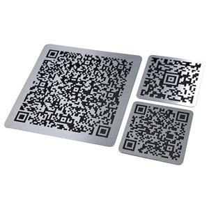 QR quadrato in metallo tag in alluminio per la decorazione con stampa digitale