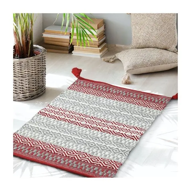 Nordique maroc anti-dérapant tapis maison lavable tapis de sol bohème ethnique tapis brodé doux coton conceptions modernes tapis de chambre