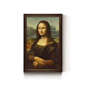 蒙娜丽莎迷因艺术画布框架画现代室内装饰搞笑著名艺术复制海报Mathematica