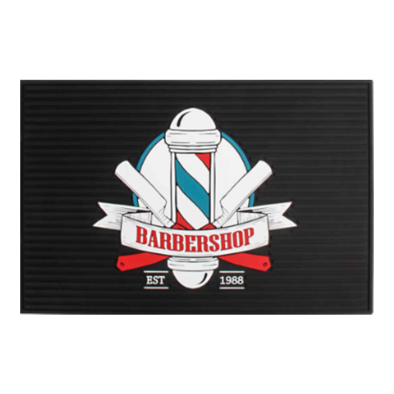 Custom Pattern Barber PVC Heat Resistant Anti Slip Mat