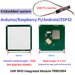 Módulo lector RFID UHF integrado con interfaz USB | Rango de lectura de 1 a 2m | Compatible con Raspberry Pi, Android SDK e integración IoT