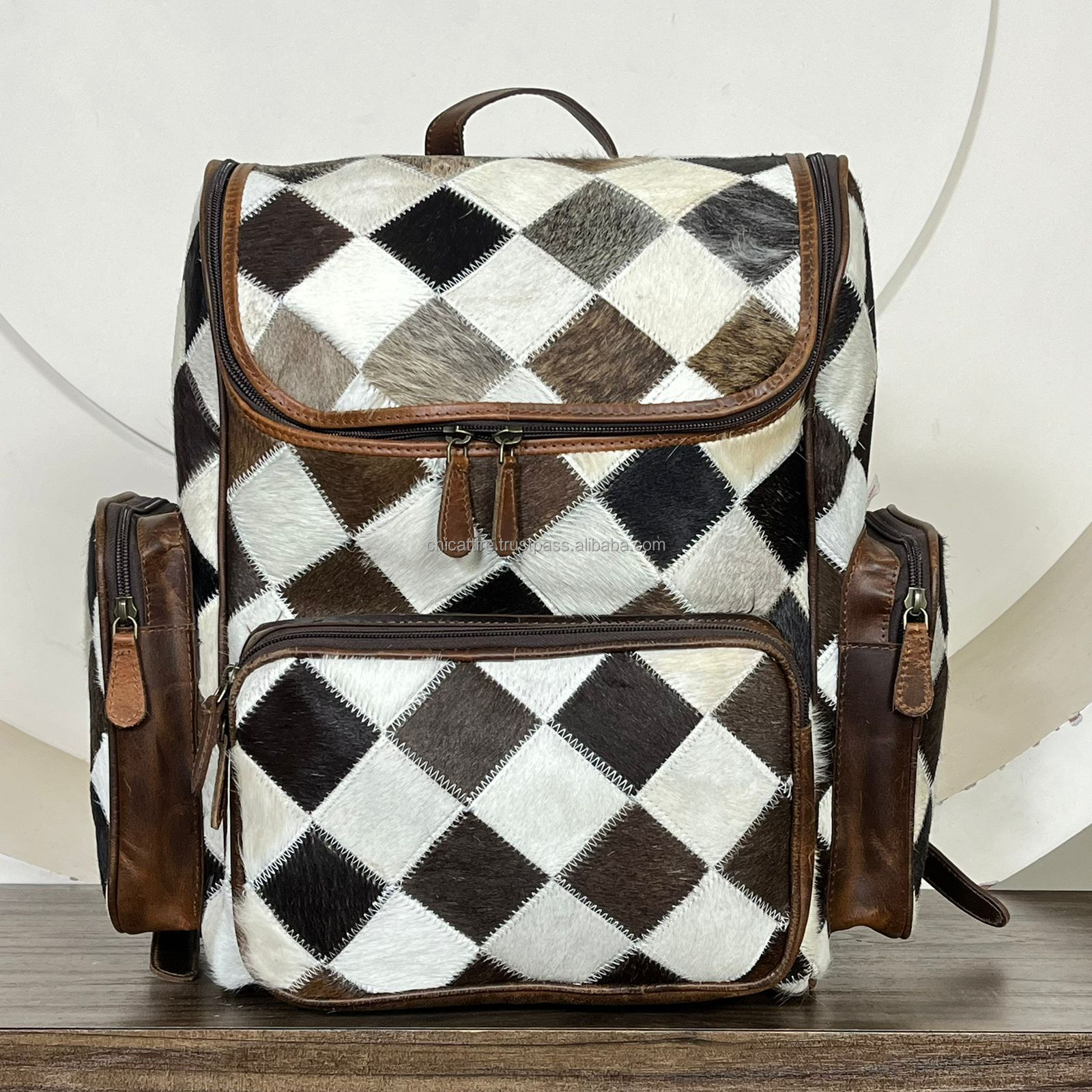 Brown & White Checkered