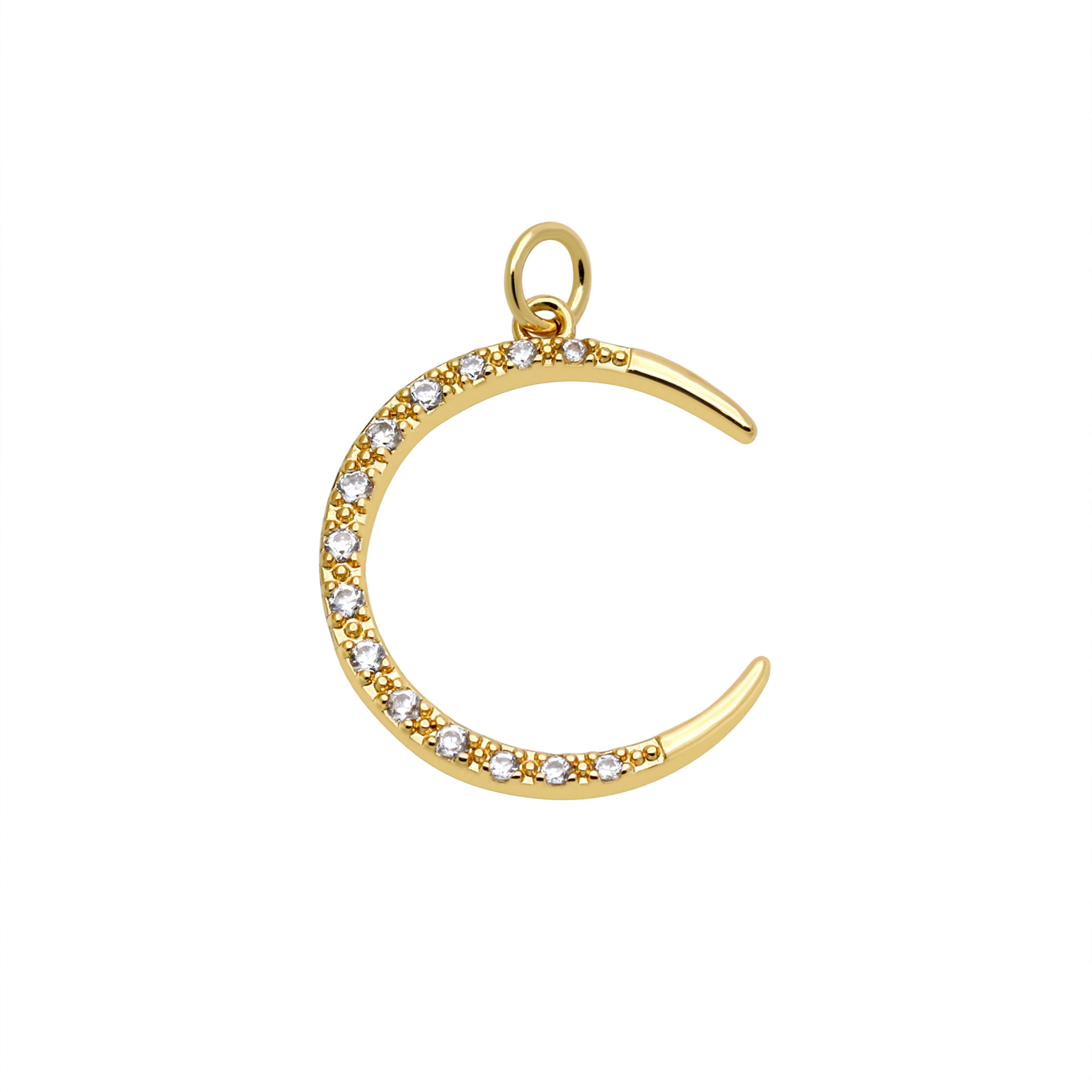 CZ Moon Crescent Charm Pendant