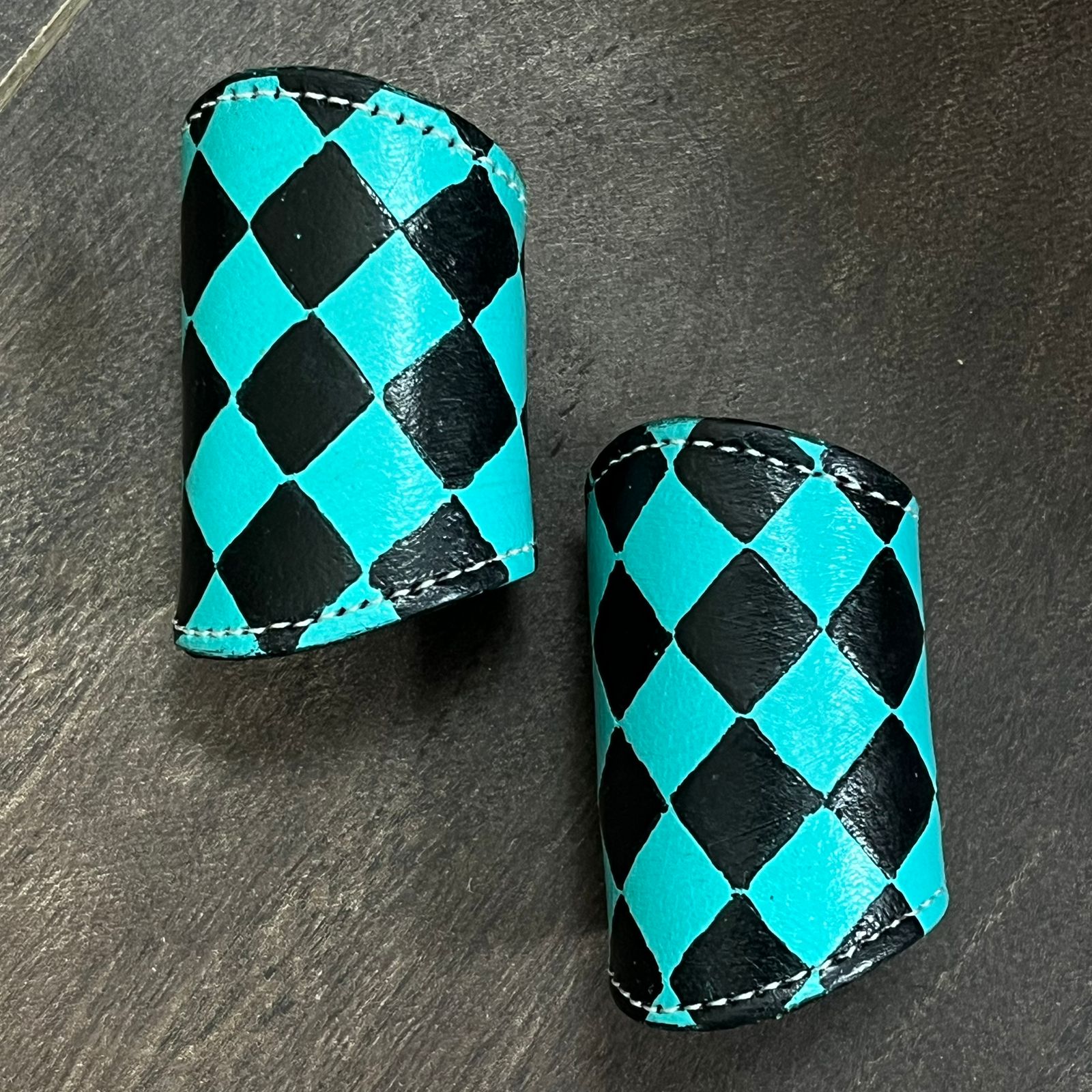 Black & Turquoise Checkered