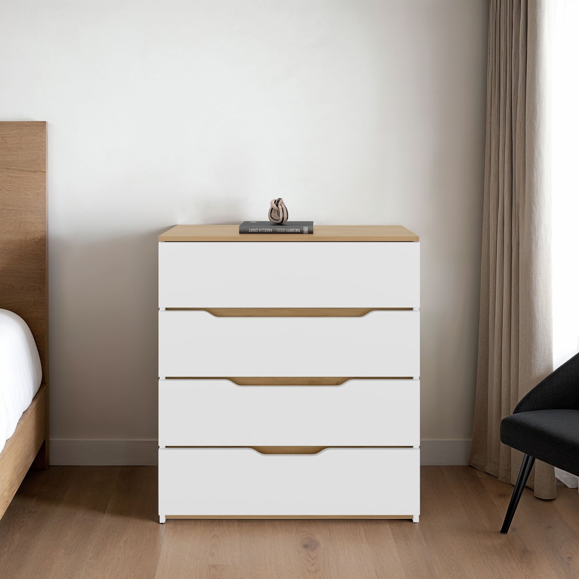 White / Light Oak Color