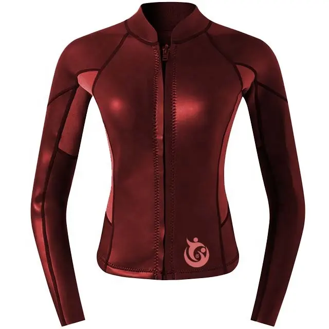 Glatte Haut Frauen Neopren anzug Langarm Jacke Neopren zum Schwimmen Tauchen Surfen und Bootfahren 3mm Neopren anzüge