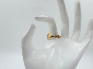 手作り金メッキリングユニークな真鍮金属バンドエレガントな手で適用されたゴールドコーティング