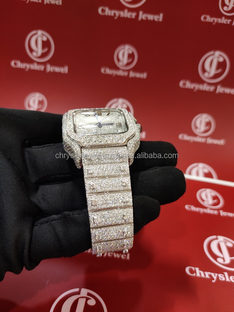 2025 son kaliteli buzlu out moissanite kol saati vvs netlik ile erkekler için hediye fantezi tarzı izle - Product Image 3