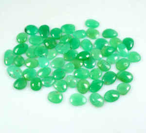 Toplu Lot doğal avustralya Chrysoprase Faceted gül kesim şekli 7x6x2 12x7x3 MM gevşek taş üst takı yapımında kullanın - Product Image 1