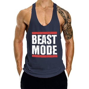 High Quality Cotton Bodybuilding Gym Singlet Stringer Vests XL Size <strong>Tank</strong> Tops Men's Running Washed 3D <strong>Pattern</strong> Design Wholesale - Product Image 3