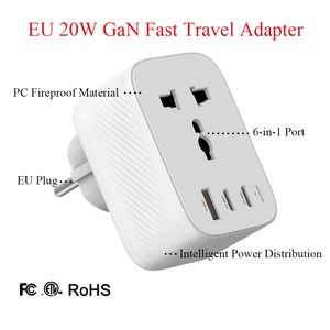 Adattatore da viaggio in tutto il mondo con porte USB di tipo C UK/EU/US/AU europea funzione Plug Pd protezione OTP per uso energetico internazionale - Product Image 3