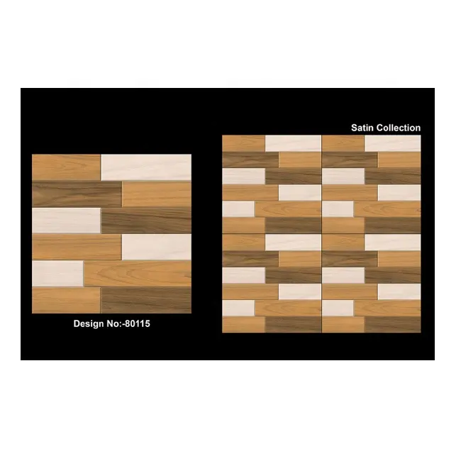गैर पर्ची लकड़ी धारी पैटर्न वर्ग टाइल्स वाणिज्यिक रसोई सजावटी बाथरूम 396x396 चीनी मिट्टी की दीवार टाइल