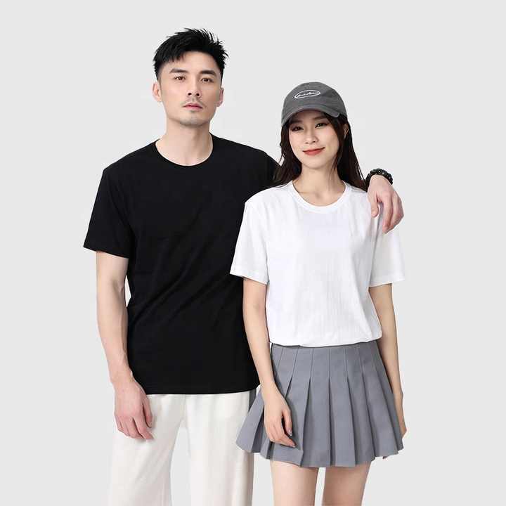 High Quality 220gsm 100% Cotton Regular Fit Drop Shoulder Solid Blank Essential Casual Short Sleeve Crew Neck T-shirt For Men