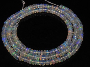 Etiyopya Opal çok yangın pürüzsüz Roundel boncuk takı yapımı için 16 inç Strand 4-5MM yaklaşık doğal taş yeni varış - Product Image 3