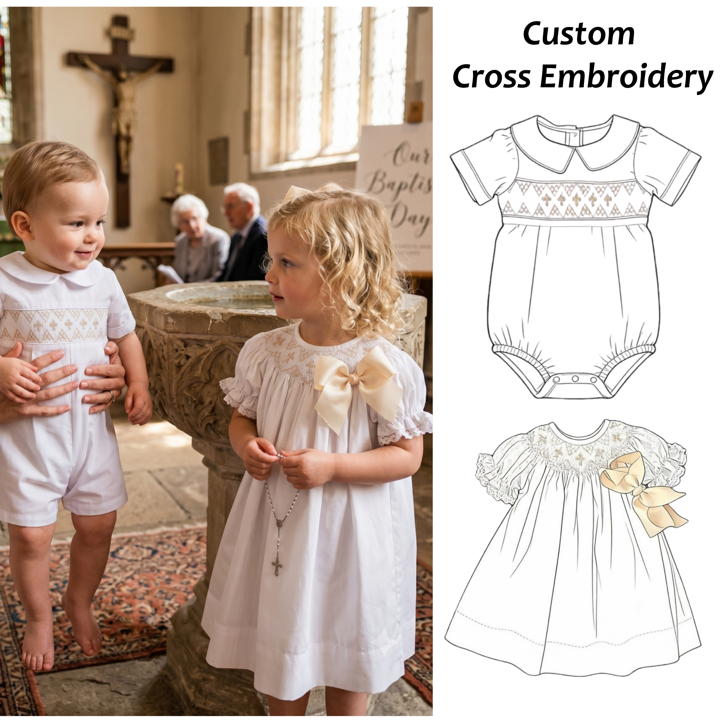 Broderie croix personnalisée 02