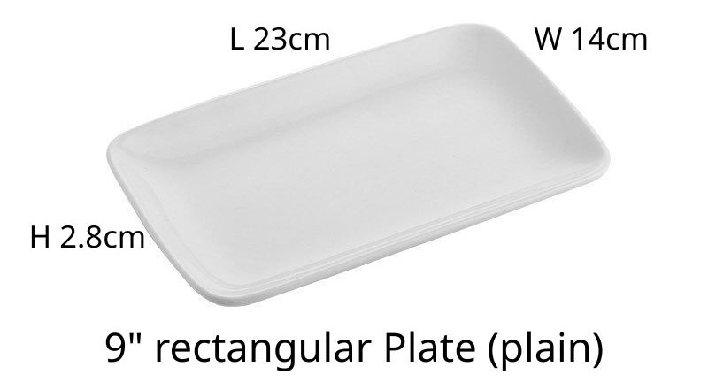 9-inch rectangular Plate (plain)