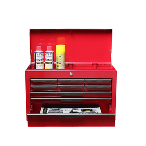 9抽屉超厚高品质专业工具储物盒红色带手柄锁 - Product Image 5