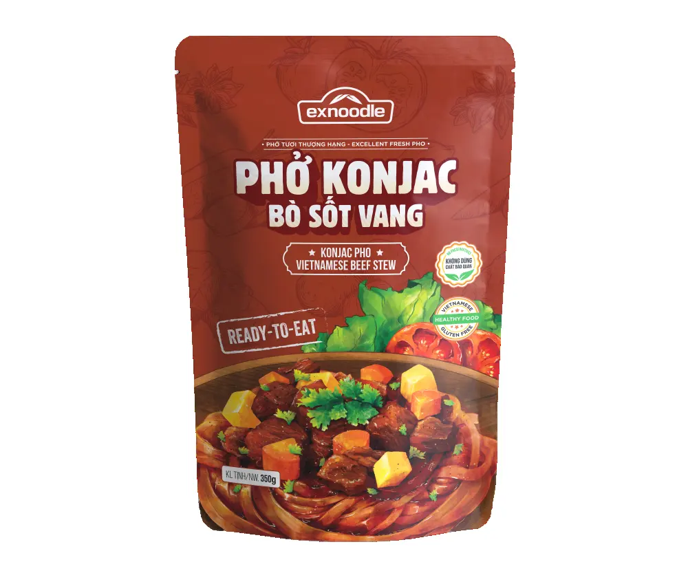 En iyi ürün Konjac pho-sığır güveci sos hazır yemek konjac erişte glutensiz toptan tedarikçiler Vietnam lezzet