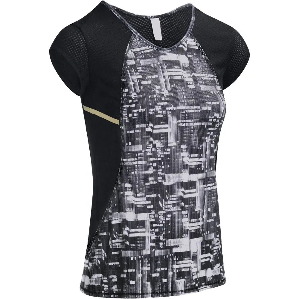 Omen-ropa deportiva informal para mujer, camiseta de manga corta para yoga y entrenamiento, color negro