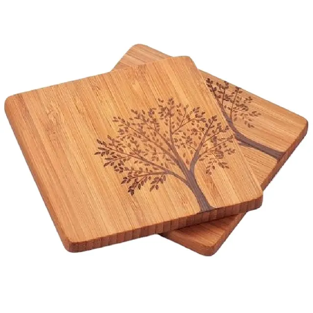 Posavasos de madera para taza de té y vidrio, posavasos Premium de alta calidad, venta al por mayor