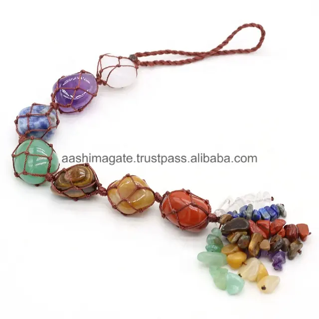 Nuovo prodotto vendita calda Aura naturale sette Chakra pendolo pendente energia pietra Yoga guarigione regalo Set decorazione della casa regali gioielli