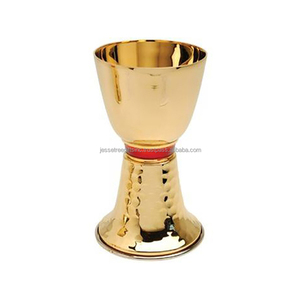 Parlak mat lehçe ve emaye bitirme ile pirinç kilise kadeh yuvarlak şekil renkli boncuk kakma tasarım içme için - Product Image 4
