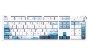 Ajazz AK666 Estilo de paisaje Juego Teclado mecánico PBT keycap 104 teclas con perilla Admite programación macro - Product Image 2