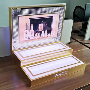 定制尺寸时尚设计l形桌亚克力化妆品护肤产品柜台展示架 - Product Image 2