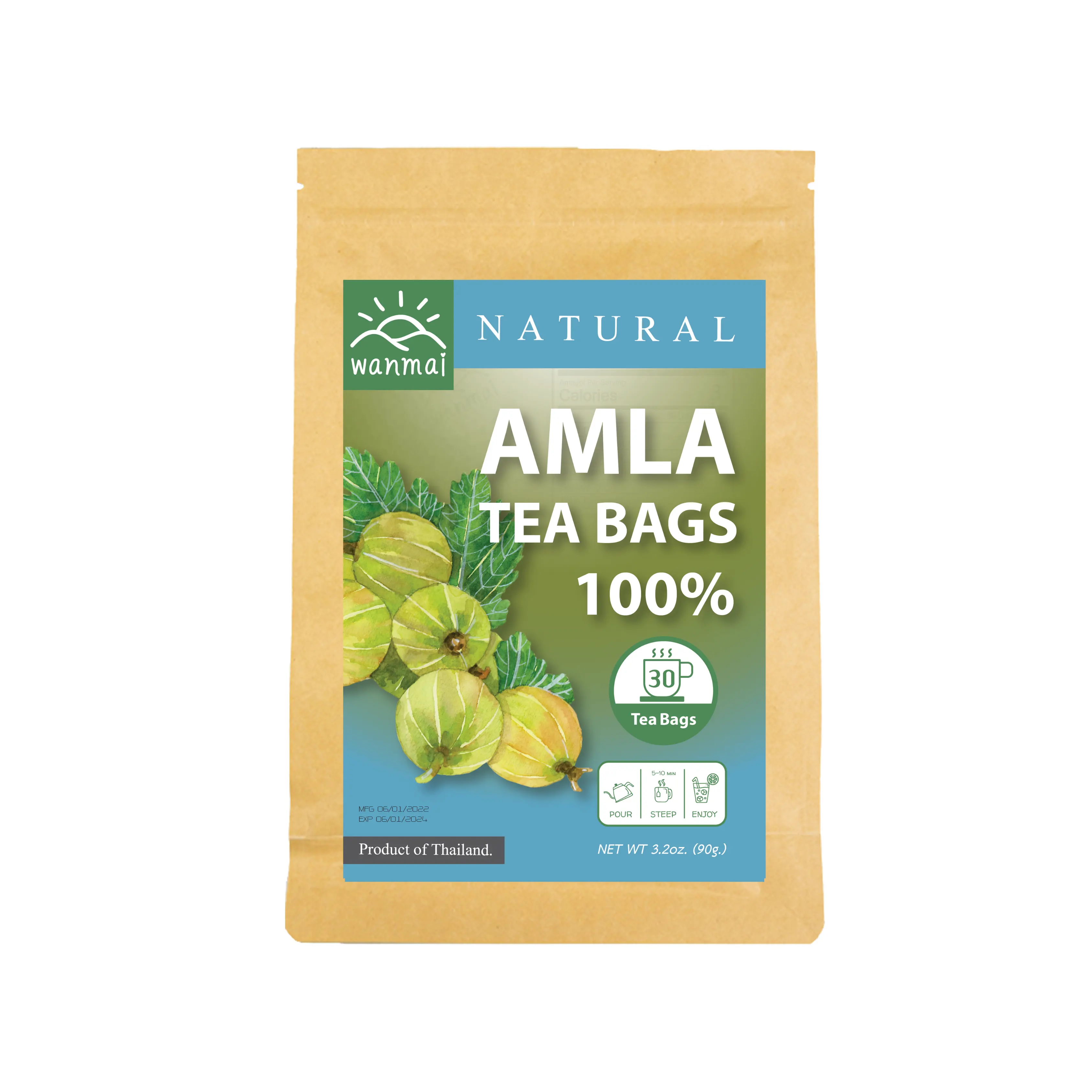 Amla Tea Fujian Milk Oolong Tea Peach Oolong Tea Bolsa amarilla Regalo Luz OEM Caja Hoja Almacenamiento a granel Embalaje fresco Embalaje Orgánico