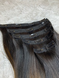 100% 人发延伸工厂双拉真原始天然人头马隐形无缝夹 - Product Image 5
