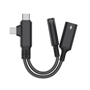 适用于Android Type-c Apple l至3.5毫米音频适配器电缆的二合一耳机适配器 - Product Image 1