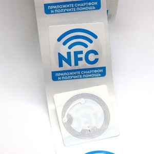 13.56mhz CMYKロール印刷Dia 25mm PET NTAG 213 NTAG 215 ICODE SLIX 2 NFC RFIDラベルステッカータグ透明ウェットインレイ - Product Image 2