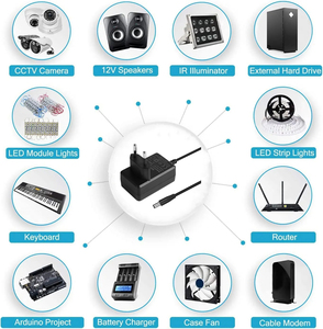 12V 2A 1A 1.5A电源适配器适配器，用于具有24v和9v输出插入式连接的CCTV摄像机PC材料 - Product Image 6