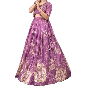 Tasarımcı koleksiyonu ağır Georgette ipek <span class=keywords><strong>Lehenga</strong></span> nakış dizisi ile yetişkinler için Adults ya Choli telkari bilezik in 2025