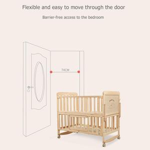 POLKA TOTS Elegant Wooden Rocking <strong>Cradle</strong> Baby Crib Cot / Kids Toddler Multifunctional Adjustable Bedding set with Mosquito net