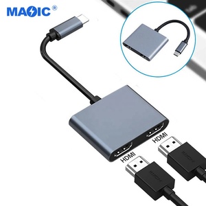 Computer Hardware Software 2 in 1 USB C Hub Type C to <strong>HDMI</strong> Adapter USB C to <strong>Dual</strong> <strong>HDMI</strong>