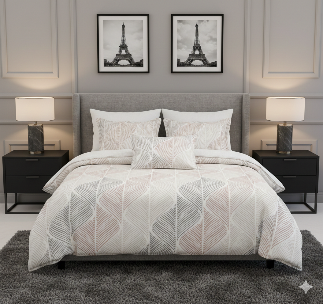 Brown Branches and Blue Flowers ivory