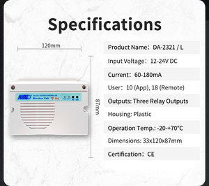 DA-2321-L Three Relay <strong>Output</strong> <strong>Remote</strong> <strong>Controller</strong> for Electrical Lock 12-24VDC Control