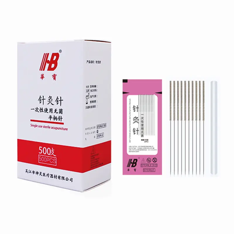 Hot Sale Stainless Steel Handle Acupuncture Needles For Sale Disposable Sterile Pouch Package Long Needle