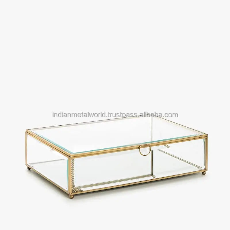 luxury Transparent jewelry box customized modern clear glass jewelry organizers manufacturers of modern jewelry box