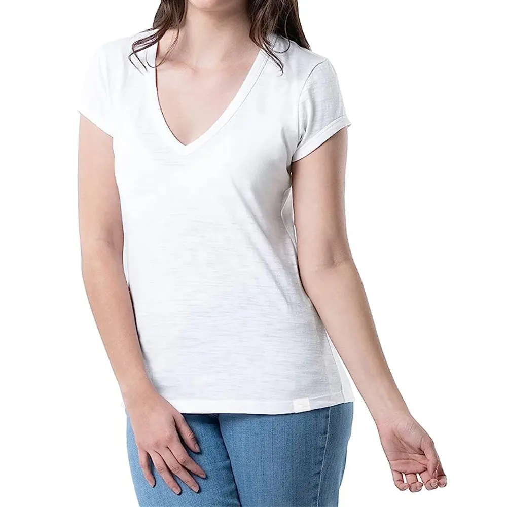 Otton-Camiseta cómoda de poliéster con corte recto, 60% cm, 40% cm