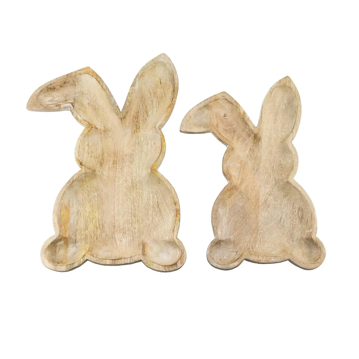 Set di piatti da portata a forma di coniglietto per la casa a forma di coniglio di nidificazione a forma di coniglio pasqua o primavera in legno salumi decorazione piatti per bambini