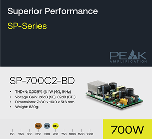 Hi-Z/düşük-z modu ile kanal sınıfı D amplifikatör modülü başına iki kanal, 350 W / 4 Ω - Product Image 2