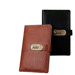Vintage Leather Creative Student Diary Printed Password Notepad Ledger <strong>Notebook</strong> - Product Image 1