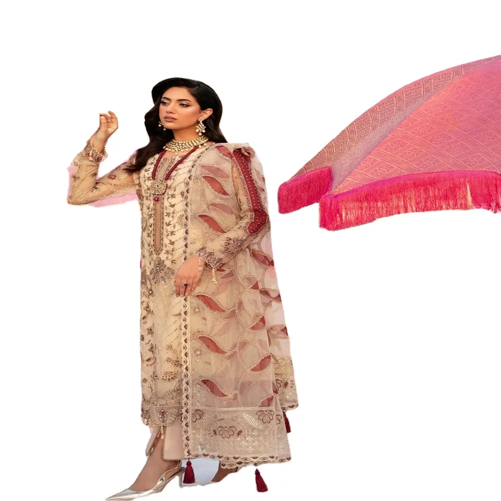 חליפות חתונה לנשים של מעצבים פקיסטניים קולקציית שיפון חליפות 3 חלקים של רמשה חתונה 3 מוצרים פקיסטניים