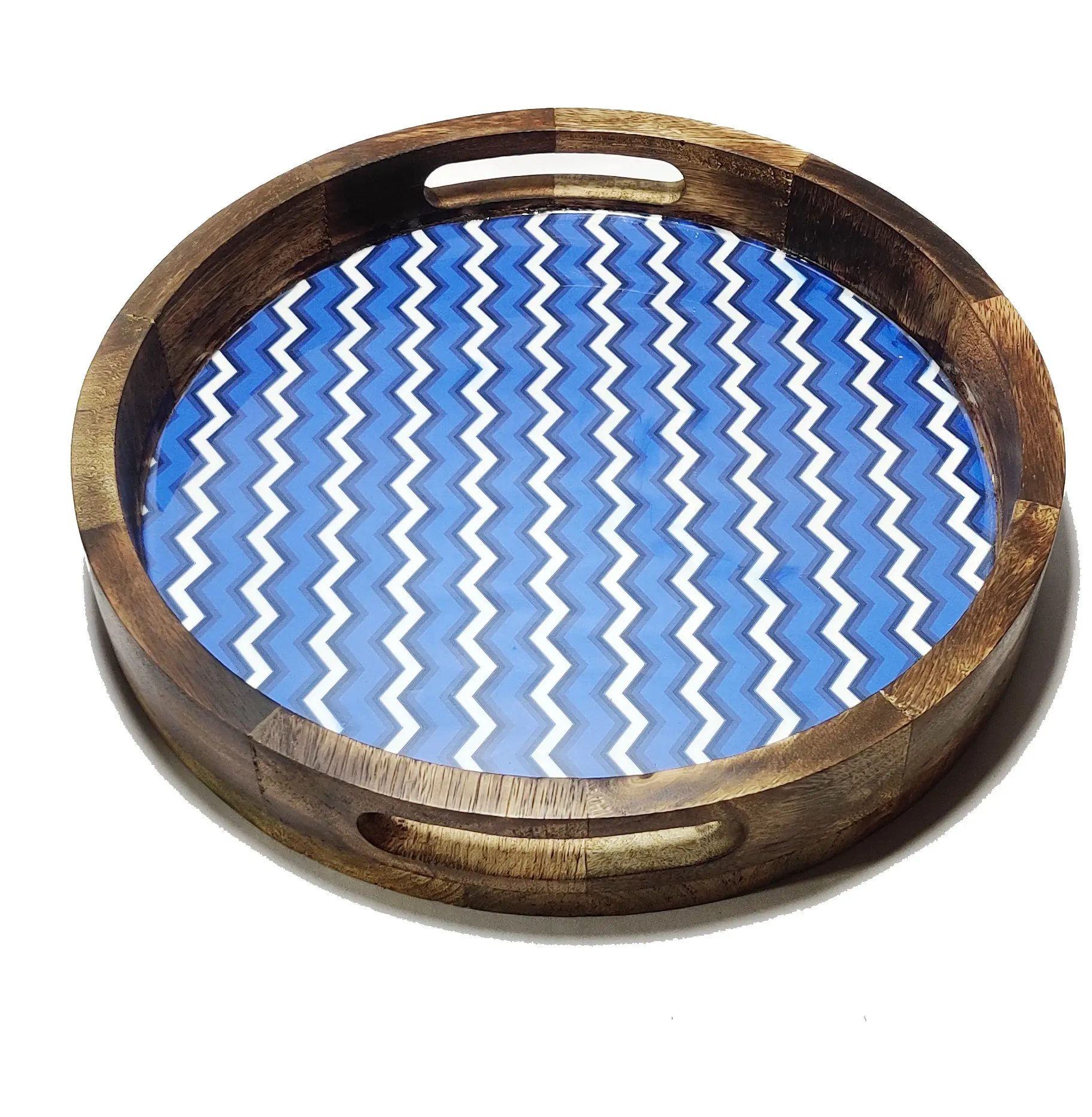 Neuankömmling Holz Runde Einfache Serviert ablett Individuell bedruckte Holz Runde Tablett für Restaurant für Zuhause