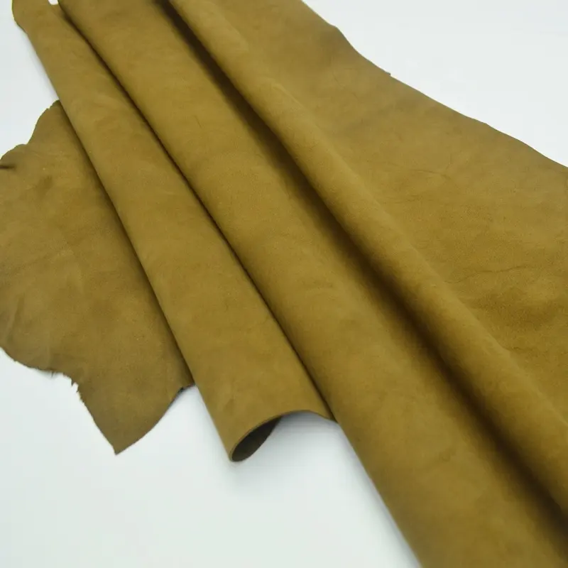 Goat Suede Leather for Shoes and Jacket color Tan